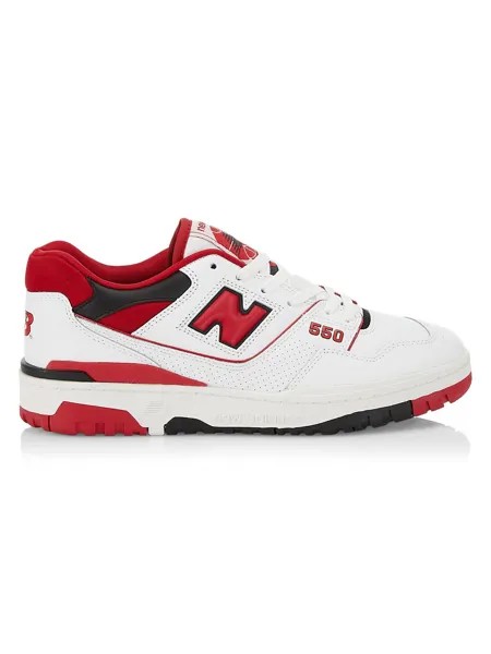 Кожаные низкие кеды Court 550 New Balance, белый