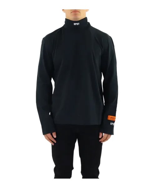 Свитер с высоким воротником и вышивкой Heron Preston, черный