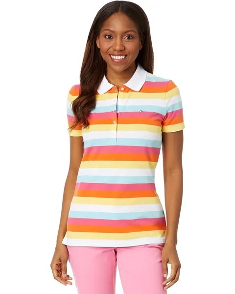 Поло Tommy Hilfiger Short Sleeve Multi Color Striped, белый