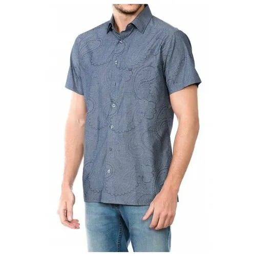 Мужская летняя рубашка WESTLAND W1906 DENIM_BLUE размер XXL