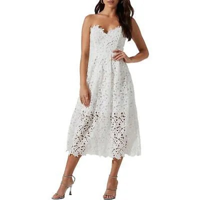 Женское белое кружевное коктейльное платье миди ASTR the Label Anaya S BHFO 9869
