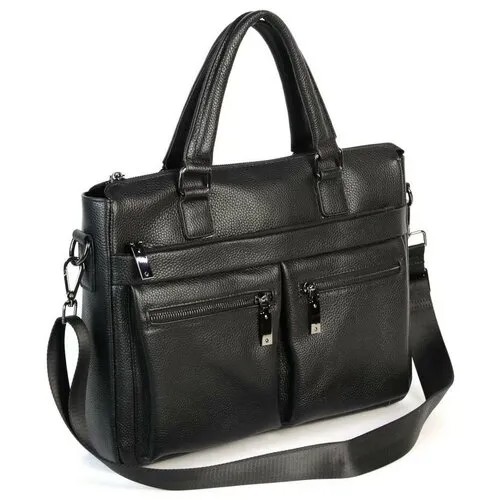 Мужская кожаная сумка-портфель 44906-3 Блек (128541)