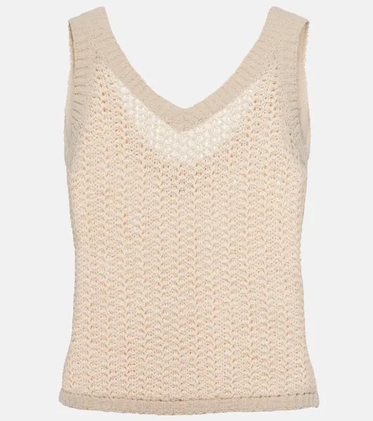 Трикотажная майка Arrigo из смесового хлопка Max Mara, бежевый