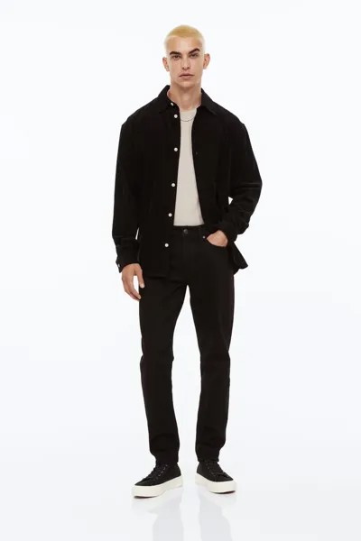 Зауженные джинсы классического кроя H&M, черный/не выцветает черный