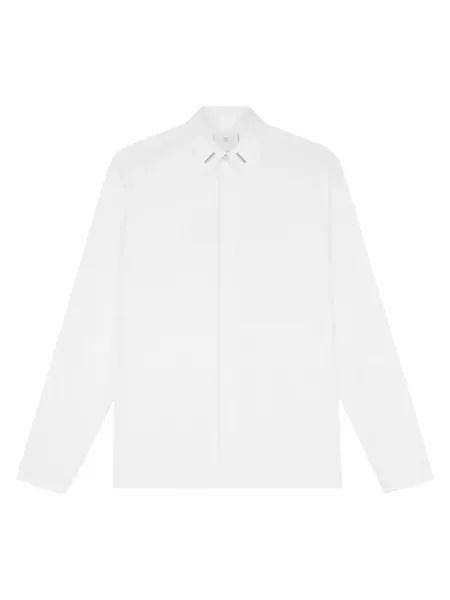 Рубашка из попелина с металлизированными деталями Givenchy, белый