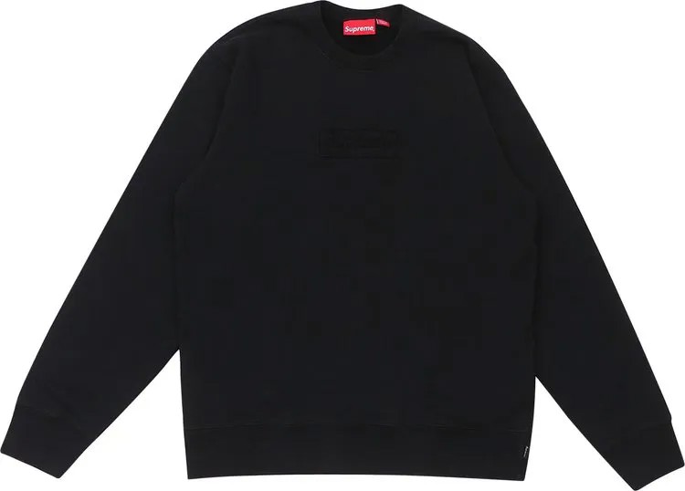 Толстовка Supreme Cutout Logo Crewneck 'Black', черный