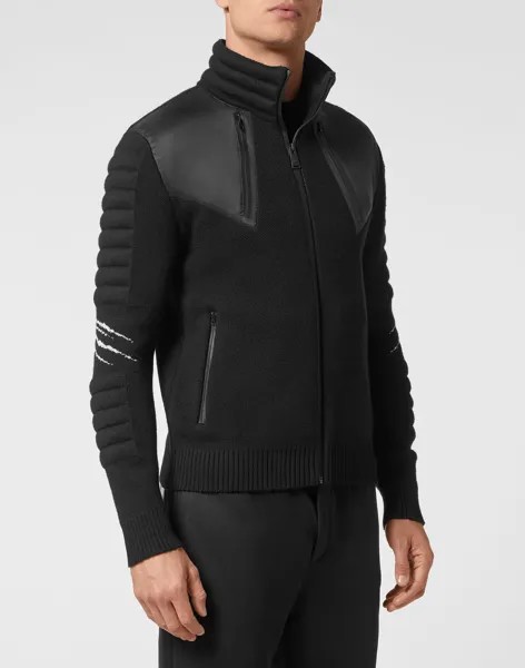 Вязаная куртка на молнии Тигр Plein Sport, черный