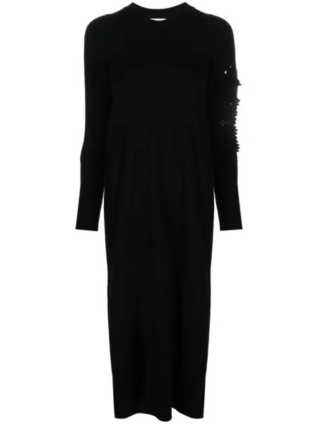 Barrie knitted cashmere mid-length dress, черный
