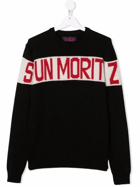 MC2 Saint Barth Kids джемпер вязки интарсия с логотипом