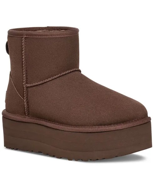 Угги Women's Classic Mini на платформе с теплой подкладкой UGG, темно-коричневый