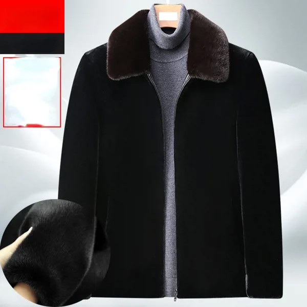 Шуба из натурального меха 2023, зимняя мужская шуба из натурального меха, утепленные теплые пальто, верхняя одежда для мужчин, мужское пальто, ...