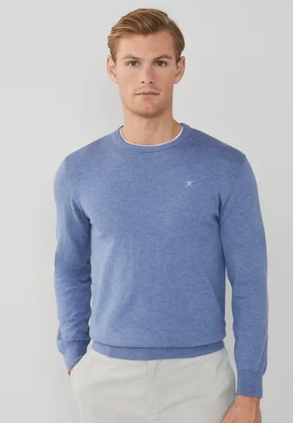 Вязаный свитер CREW Hackett London, цвет chambray blue