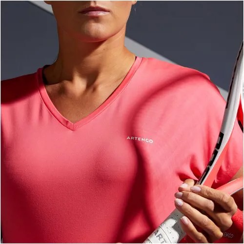 Футболка для тенниса женская SOFT 500 розовая, размер: 34, цвет: Клубнично-Розовый ARTENGO Х Декатлон