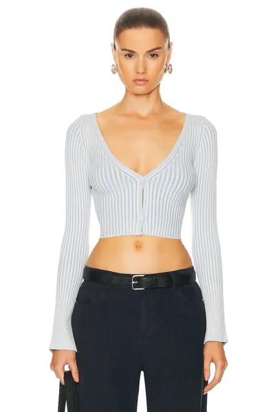 Кардиган John Elliott Piper Silk Rib Cropped, цвет Sky