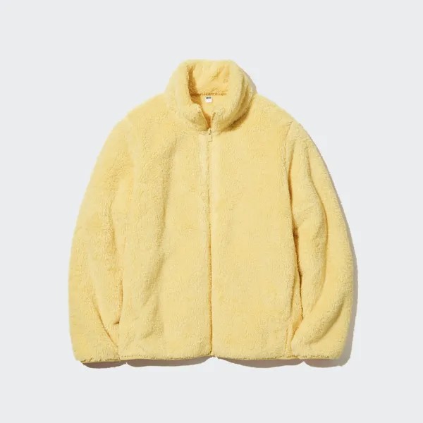 Пушистая флисовая куртка UNIQLO, желтый