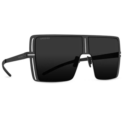 Титановые солнцезащитные очки GRESSO Malibu - маска / черные