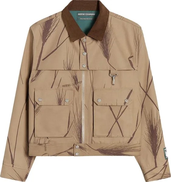 Куртка Reese Cooper Brushed Cotton Canvas Work Jacket 'Oat Grass Camo', зеленый