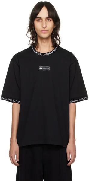 Черная жаккардовая футболка Dolce&Gabbana
