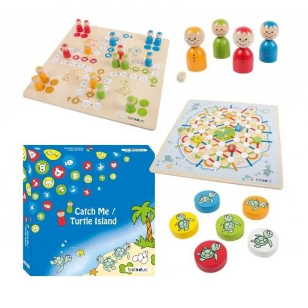 Деревянная игрушка Beleduc Набор из 2 игр Догони Меня и Остров черепах