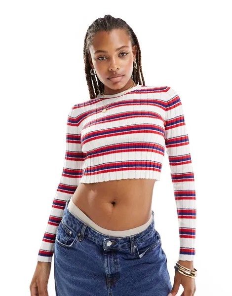 Джемпер с круглым вырезом в красную полоску ASOS DESIGN