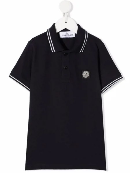 Stone Island Junior рубашка поло с нашивкой-логотипом