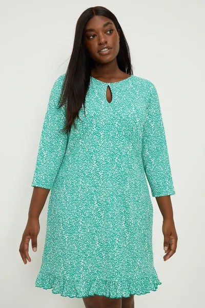 Зеленое мини-платье Curve с вырезом в виде замочной скважины Dorothy Perkins, зеленый