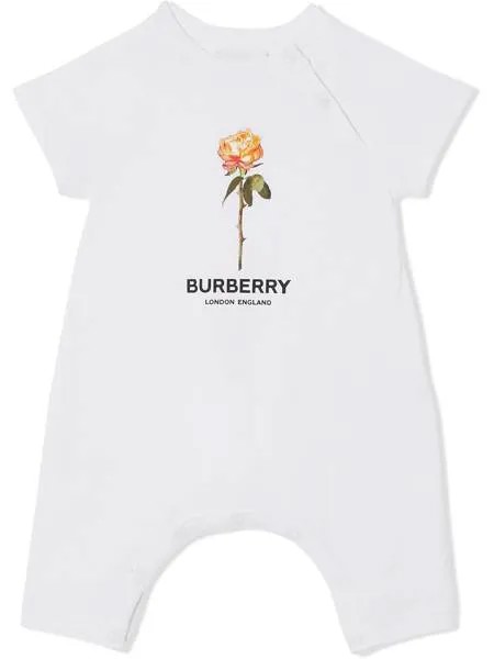 Burberry Kids ромпер с цветочным принтом