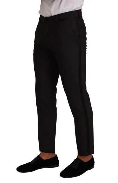 Dolce & Gabbana Элегантные мужские брюки-смокинг скинни, цвет Black And Brown