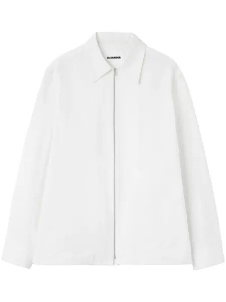 Jil Sander рубашка на молнии, белый