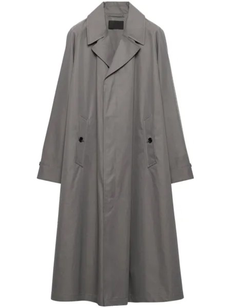 Prada макси хлопковый тренчкот, серый
