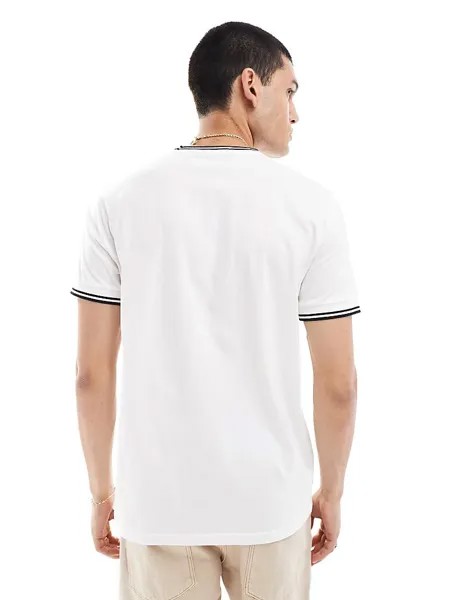 Белая футболка с двойным воротником Fred Perry