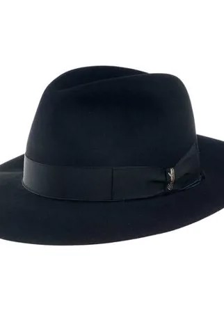 Шляпа федора Borsalino, подкладка, размер 59, синий