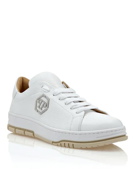 Кожаные низкие кеды Hexagon Philipp Plein, белый