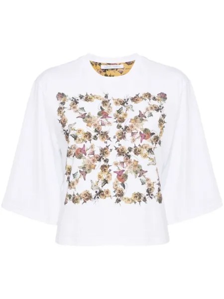 Alberta Ferretti футболка с цветочным принтом, белый