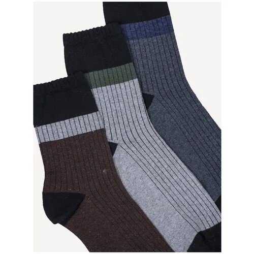 Мужские носки Berchelli, 6 пар, классические, размер 31, серый, коричневый
