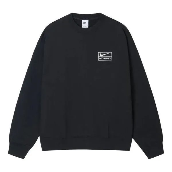 Толстовка Nike Wash Crew Fleece x Stussy (Asia Sizing) 'Black', черный