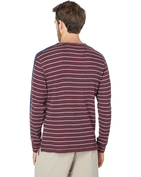 Рубашка U.S. POLO ASSN. Long Sleeve Stripe Thermal Crew Neck Shirt, цвет Port Wine Heather