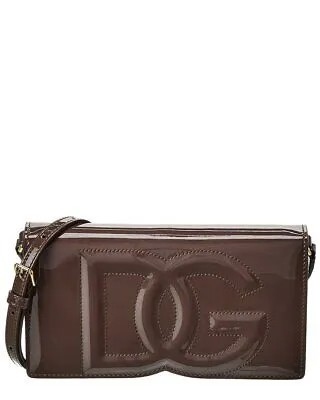 Женская лакированная сумка для телефона Dolce - Gabbana Dg Logo, серая