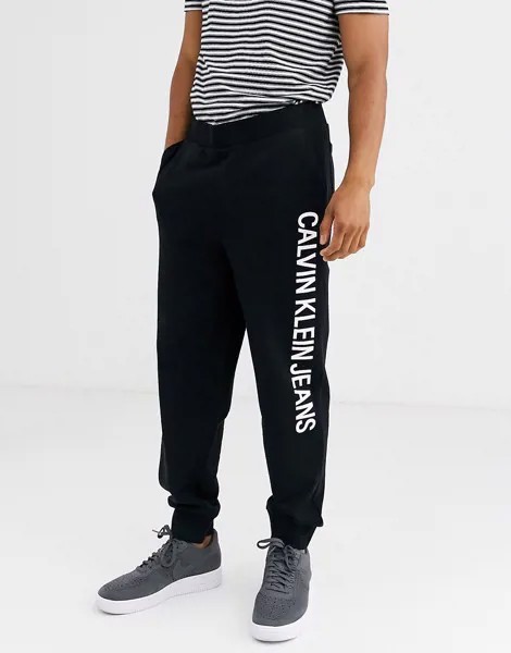 Джоггеры с логотипом сбоку Calvin Klein Jeans-Черный