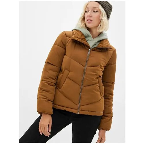 Утепленная коричневая куртка Incity, цвет бежевый, размер XS