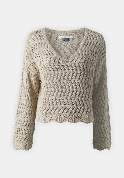 Вязаный свитер V NECK WIDE SLEEVE American Eagle, цвет Tan