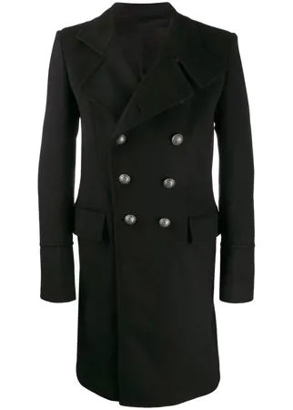 Balmain двубортное пальто средней длины