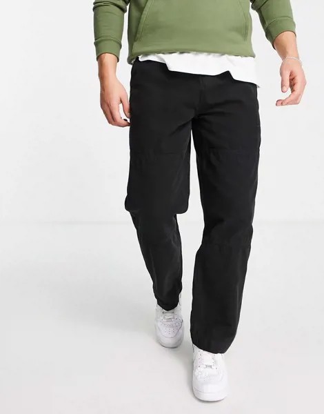Черные брюки в рабочем стиле с широкими штанинами River Island-Черный цвет