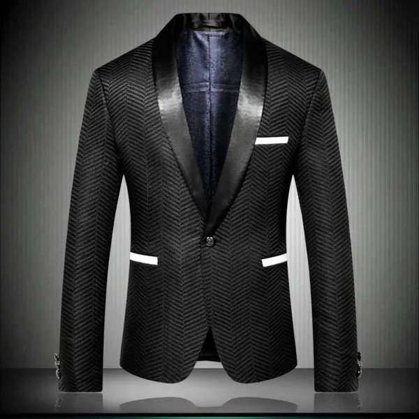 2020 английский дизайнер мужской красивый полосатый стиль мужской костюм куртка приталенный Блейзер de hombre Вечерние наряды 9009
