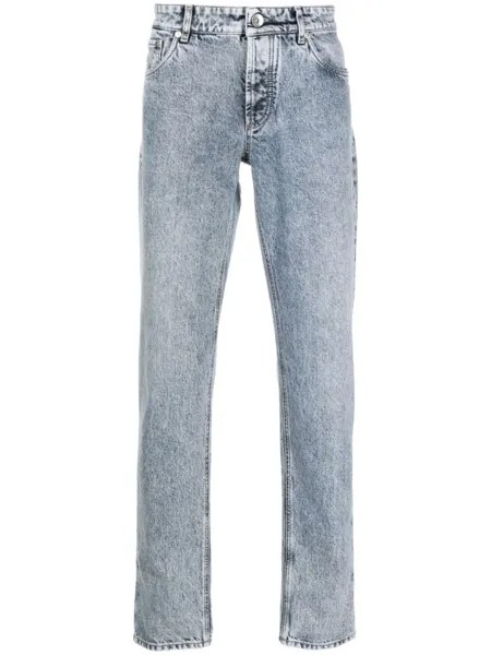 Brunello Cucinelli узкие джинсы с заниженной талией, синий