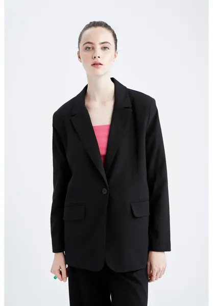 Пальто короткое Defacto с притаденным типом, черный