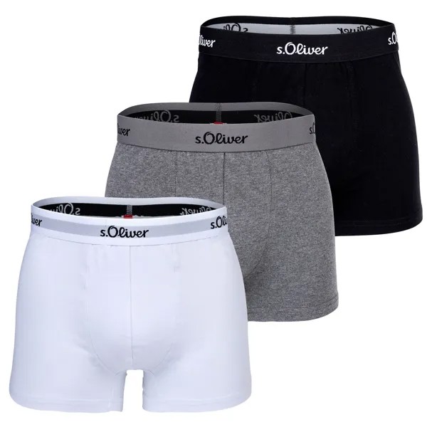 Боксеры S Oliver Boxershort 3 шт, серый/черный/белый