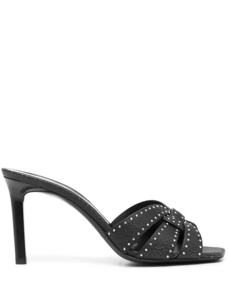 Мюли с заклепками Saint Laurent, черный