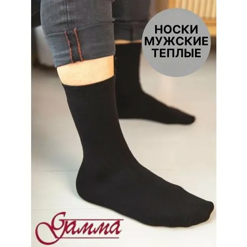 Носки ГАММА Плюшевые мужские носки., 10 пар, размер 38/40, черный