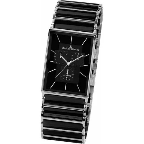 Наручные часы JACQUES LEMANS Часы наручные мужские Jacques Lemans 1-1900A Гарантия 2 года, серый, черный